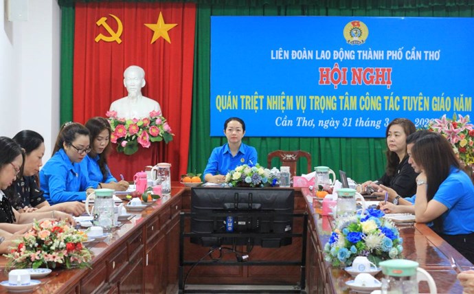 Cần Thơ quán triệt Chỉ thị 58, triển khai nhiệm vụ tuyên giáo công đoàn năm 2026