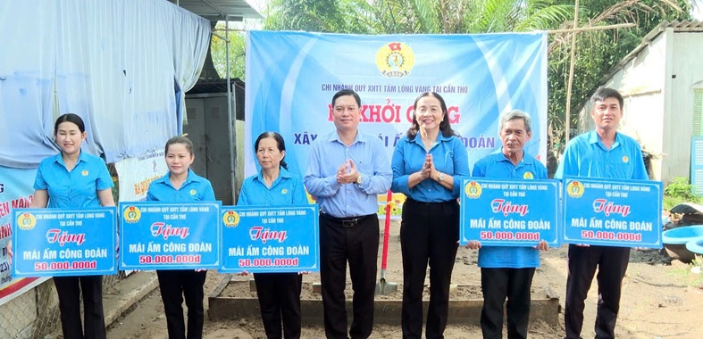 LIÊN ĐOÀN LAO ĐỘNG HUYỆN THỚI LAI KHỞI CÔNG 05 MÁI ẤM CÔNG ĐOÀN CHO ĐOÀN VIÊN KHÓ KHĂN