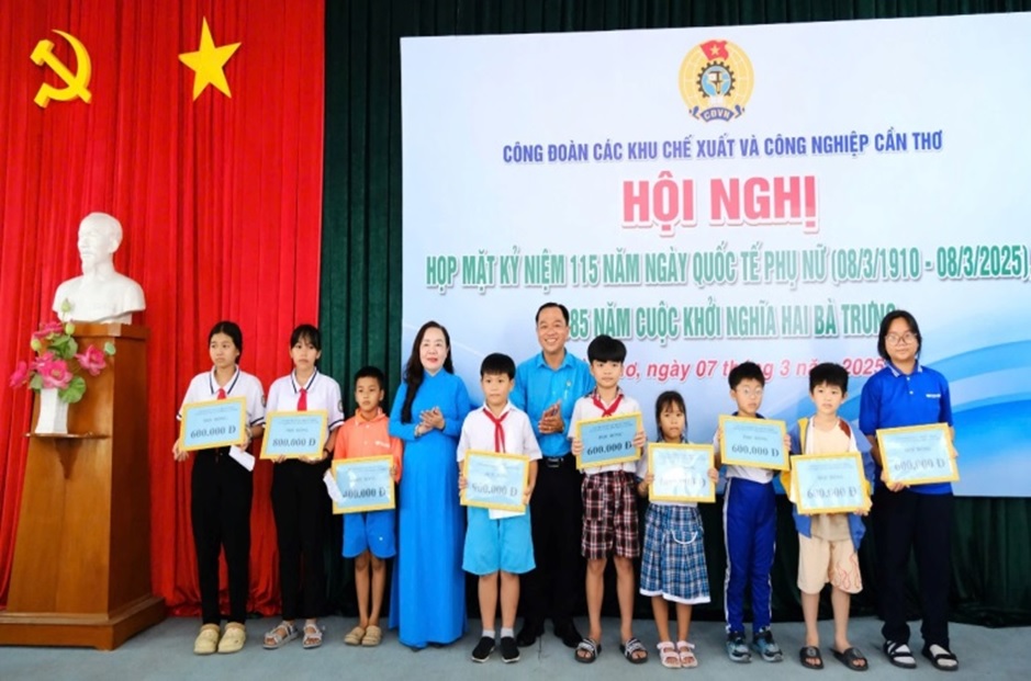 CÔNG ĐOÀN CÁC KCX&CN CẦN THƠ: HỘI NGHỊ HỌP MẶT KỶ NIỆM 115 NĂM NGÀY QUỐC TẾ PHỤ NỮ (08/3/1910 - 08/3/2025) VÀ 1985 NĂM CUỘC KHỞI NGHĨA HAI BÀ TRƯNG