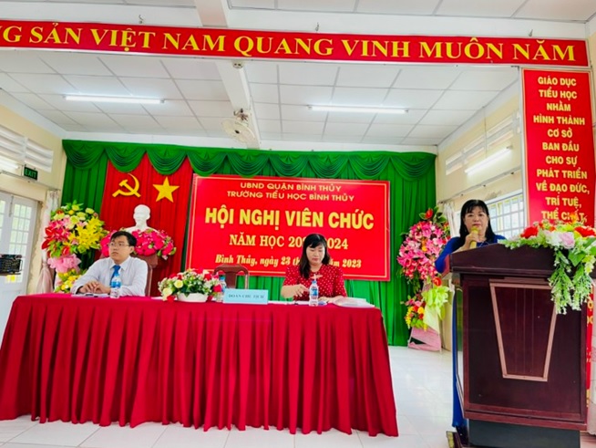 HỘI NGHỊ CÁN BỘ CÔNG CHỨC, VIÊN CHỨC, NGƯỜI LAO ĐỘNG TRƯỜNG TIỂU HỌC BÌNH THỦY, NĂM HỌC 2023-2024