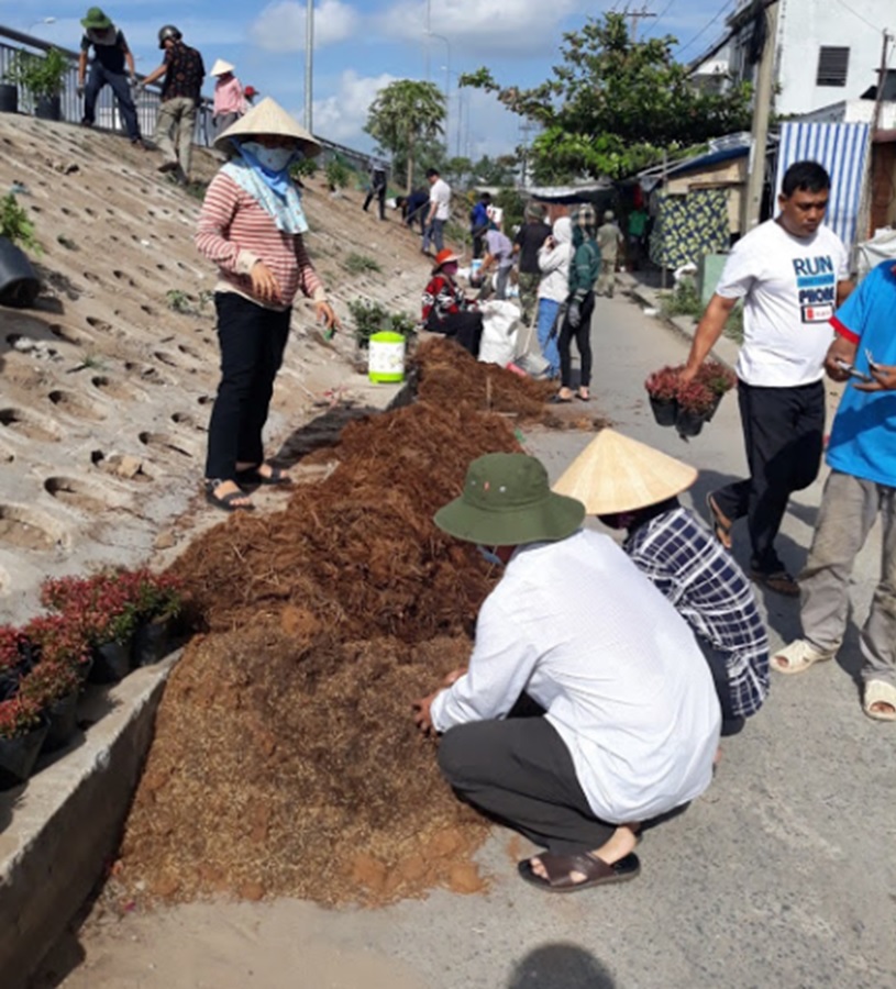 CÔNG ĐOÀN CƠ SỞ PHƯỜNG TRÀ NÓC PHÁT ĐỘNG TRỒNG HOA DỌC 2 BÊN CẦU SANG TRẮNG CHÀO MỪNG CÁC NGÀY LỄ LỚN 30/4, 1/5 VÀ QUỐC KHÁNH 2/9