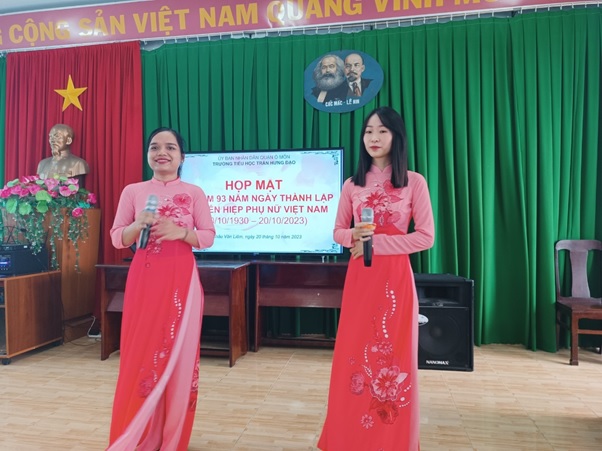 CĐCS TRƯỜNG TIỂU HỌC TRẦN HƯNG ĐẠO, QUẬN Ô MÔN TỔ CHỨC HỌP MẶT KỶ NIỆM 93 NĂM NGÀY THÀNH LẬP HỘI LIÊN HIỆP PHỤ NỮ VIỆT NAM ( 20/10/1930 – 20/10/2023)