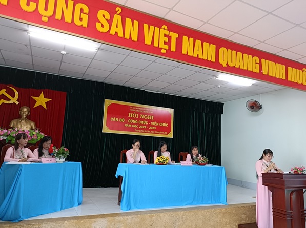 CÔNG ĐOÀN CƠ SỞ TRƯỜNG TIỂU HỌC TRƯNG VƯƠNG, QUẬN Ô MÔN TỔ CHỨC HỘI NGHỊ CÁN BỘ CÔNG CHỨC, VIÊN CHỨC NĂM HỌC 2022 – 2023