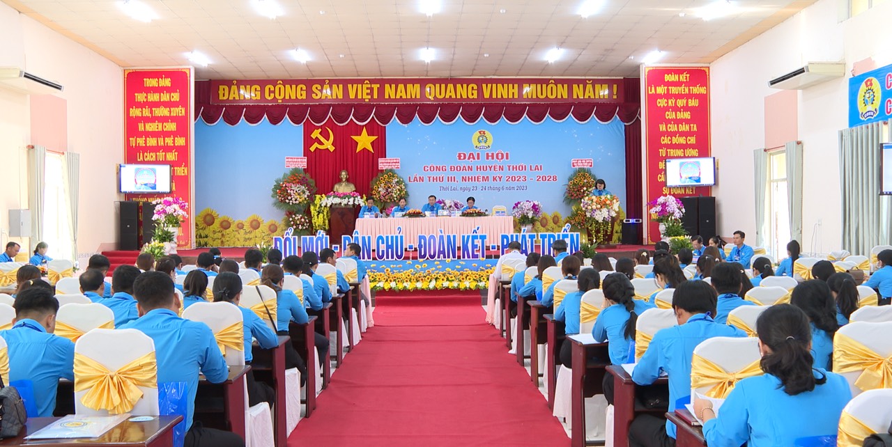 ĐẠI HỘI CÔNG ĐOÀN HUYỆN THỚI LAI, LẦN THỨ III, NHIỆM KỲ 2023 – 2028, DIỄN RA PHIÊN THỨ NHẤT