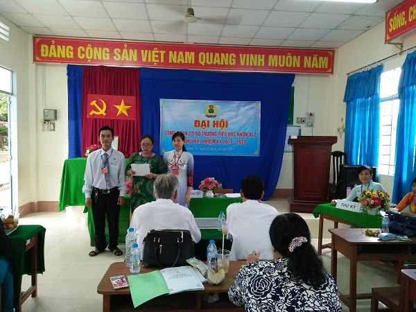 ĐẠI HỘI CÔNG ĐOÀN TRƯỜNG TIỂU HỌC NHƠN ÁI 2  NHIỆM KỲ 2017 - 2022 