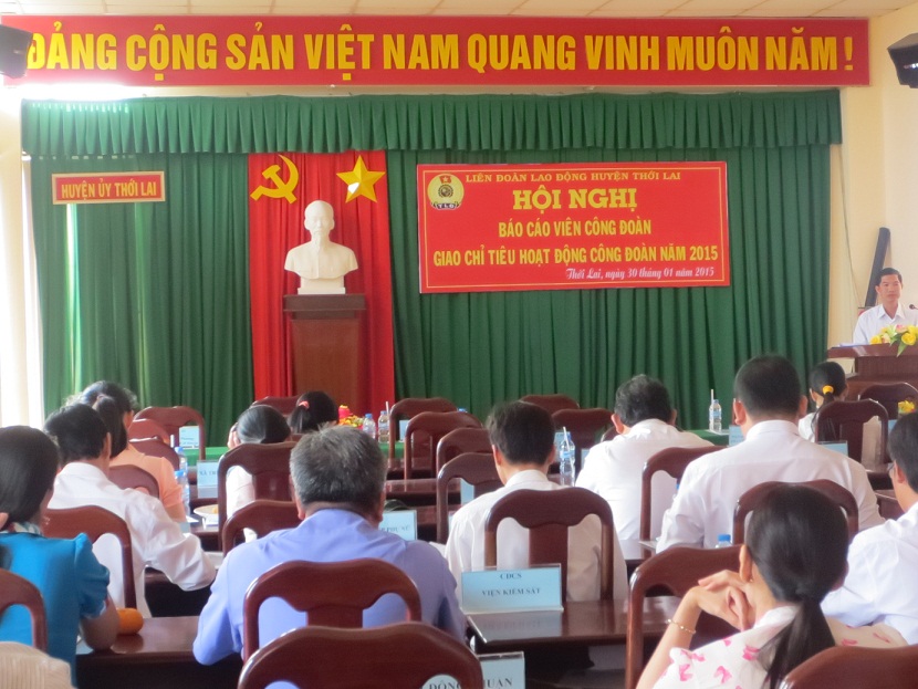 Liên đoàn Lao động huyện Thới Lai tổ chức Hội nghị giao chỉ tiêu năm 2015