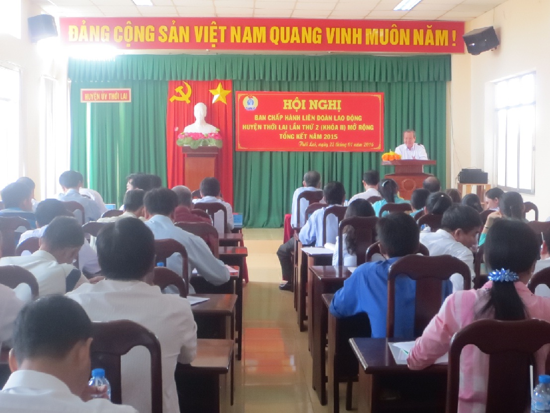 Liên đoàn Lao động huyện Thới Lai tổng kết năm 2015