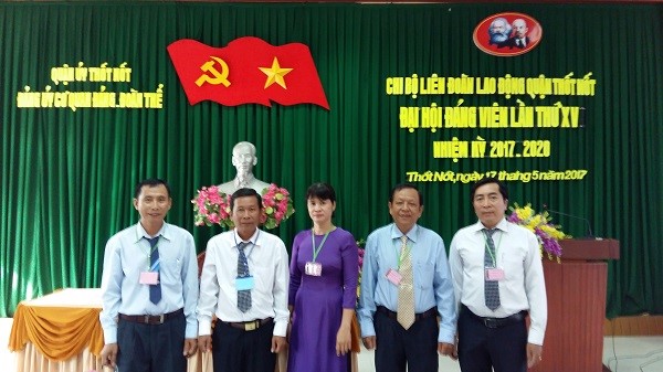 LIÊN ĐOÀN LAO ĐỘNG QUẬN THỐT NỐT TỔ CHỨC ĐẠI HỘI CHI BỘ LẦN THỨ XV NHIỆM KỲ 2017 – 2020