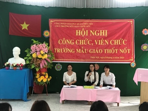 CĐCS TRƯỜNG MẪU GIÁO THỐT NỐT TỔ CHỨC HỘI NGHỊ CÔNG CHỨC – VIÊN CHỨC NĂM HỌC 2018-2019