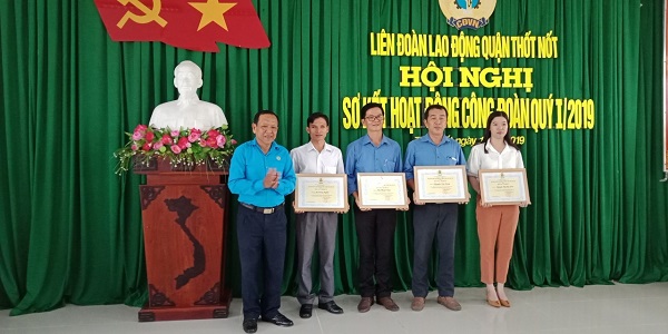 LIÊN ĐOÀN LAO ĐỘNG QUẬN THỐT NỐT TỔ CHỨC HỘI NGHỊ SƠ KẾT HOẠT ĐỘNG CÔNG ĐOÀN QUÝ 1/2019