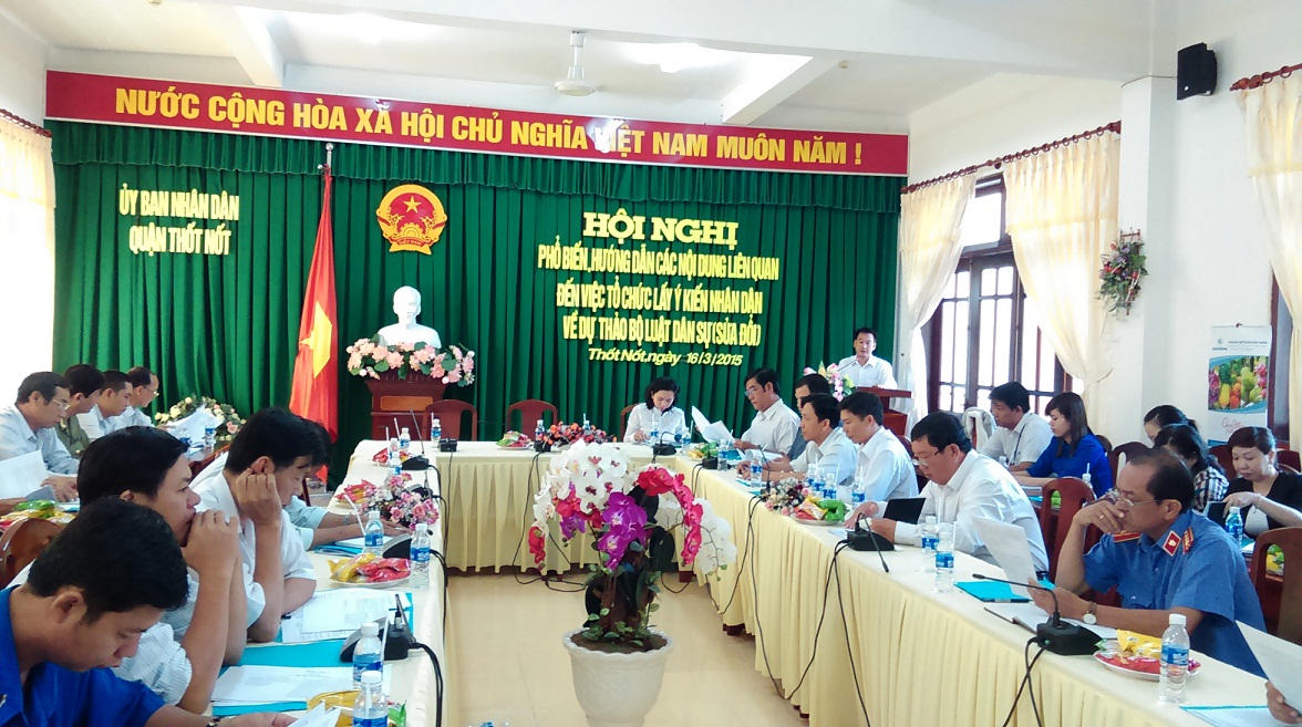 THỐT NỐT TỔ CHỨC LẤY Ý KIẾN DỰ THẢO BỘ LUẬT DÂN SỰ (SỬA ĐỔI) TRONG HỆ THỐNG CÔNG ĐOÀN