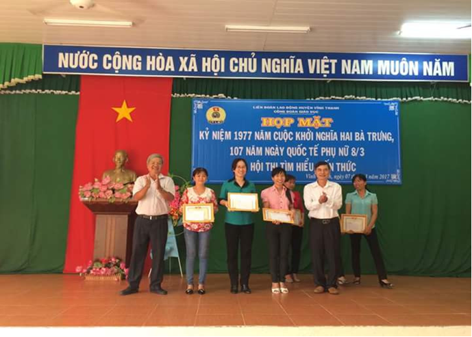 CÔNG ĐOÀN GIÁO DỤC HUYỆN VĨNH THẠNH TỔ CHỨC HỌP MẶT KỶ NIỆM NGÀY QUỐC TẾ PHỤ NỮ 8/3