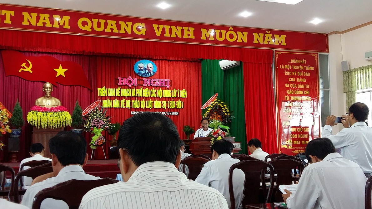 LIÊN ĐOÀN LAO ĐỘNG HUYỆN VĨNH THẠNH TỔ CHỨC HỘI NGHỊ TRIỂN KHAI KẾ HOẠCH LẤY Ý KIẾN DỰ THẢO BỘ LUẬT HÌNH SỰ (SỬA ĐỔI)